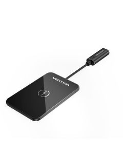 Бездротовий зарядний пристрій Vention Wireless Charger 15W Ultra-thin Mirrored Surface Type 0.05M Black