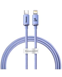 Кабель Baseus Crystal Shine Series Fast Charging Data Cable Type-C to iP 20W 1.2m Purple