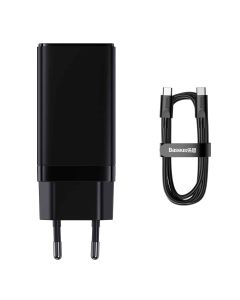 МЗП Baseus GaN3 Pro Fast Charger 2C+U 65W (Cable Type-C  to Type-C 100W(20V/5A) 1m) Black