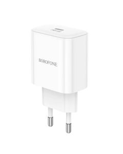 Мережевий зарядний пристрій BOROFONE BA81A single port PD20W charger(EU) White
