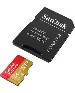 microSDXC (UHS-1 U3) SanDisk Extreme A2 64Gb class 10 V30 (R170MB/s,W80MB/s) (adapter SD)