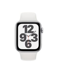 Apple Watch SE GPS 44mm Silver Aluminum Case with White Sport Band (MYDQ2)