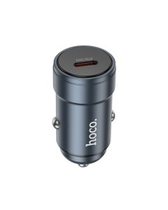 Автомобільний зарядний пристрій HOCO Z57 Glorious single-port PD30W car charger Metal Gray