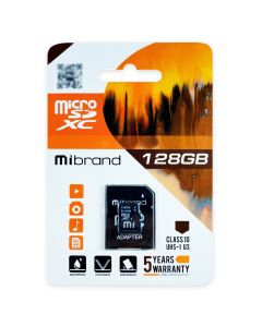 microSDXC (UHS-1 U3) Mibrand 128Gb class 10 (adapter SD)