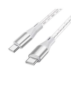 Кабель BOROFONE BX96 Ice crystal 60W silicone charging data cable Type-C to Type-C Gray