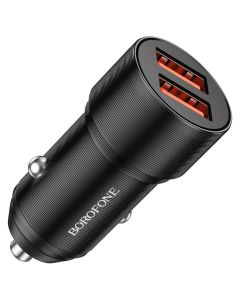 Автомобільний зарядний пристрій BOROFONE BZ19 Wisdom dual port car charger Black