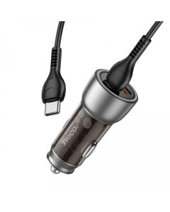 Автомобільний зарядний пристрій HOCO NZ8 Sprinter 43W dual port PD25W+QC3.0 car charger set(Type-C to Type-C) Brown