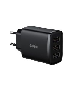 Мережевий зарядний пристрій Baseus Compact  Charger 3U 17W EU Black