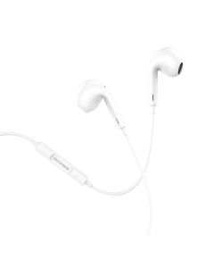 Навушники BOROFONE BM30 Max Acoustic wire control earphones for iP with mic White