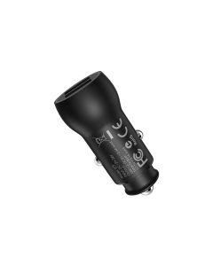 Автомобільний зарядний пристрій BOROFONE BZ9 Wise route dual port car charger Black