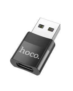 Адаптер HOCO UA17 USB Male to Type-C female USB2.0 adapter Black