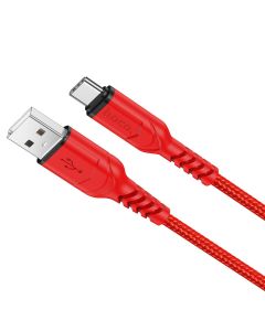 Кабель HOCO X59 USB to Type-C 3A, 1m, nylon, TPE connectors, Red