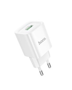 Мережевий зарядний пристрій HOCO C145A Charm single port QC3.0 charger (EU) White