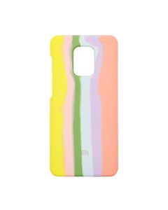 Чехол Silicone Cover Full Rainbow для Xiaomi Redmi Note 9s/Note 9 Pro/Note 9 Pro Max Yellow/Pink