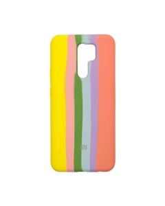 Чохол Silicone Cover Full Rainbow для Xiaomi Redmi 9 Yellow/Pink
