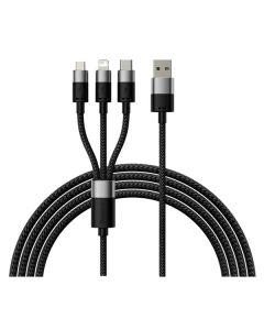 Кабель Baseus StarSpeed 3in1 Fast Charging Data Cable 3.5A 1.2m (CAXS000001) Black