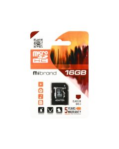 Карта пам'яті Mibrand 16 GB microSDHC Class 10 UHS-I + SD Adapter MICDHU1/16GB-A