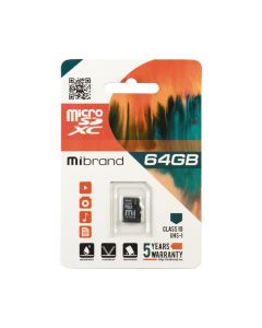 Карта пам'яті Mibrand 64 GB microSDXC Class 10 UHS-I MICDXU1/64GB