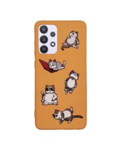 Чохол Original Soft Touch Case for Samsung A72-2021/A725 Orange Lazy Cat