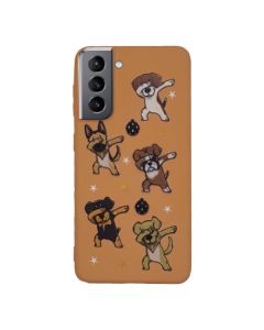 Чохол Original Soft Touch Case for Samsung S21/G991 Orange Dogs