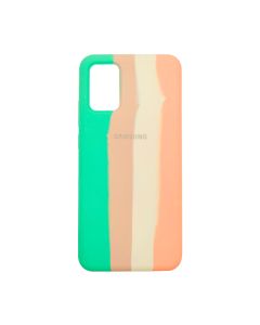 Чохол Silicone Cover Full Rainbow для Samsung A02s-2021/A025 Green/Pink