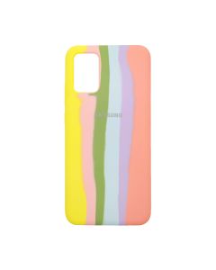 Чохол Silicone Cover Full Rainbow для Samsung A02s-2021/A025 Yellow/Pink