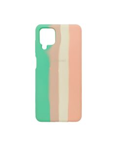 Чехол Silicone Cover Full Rainbow для Samsung A12-2021/A125 Green/Pink