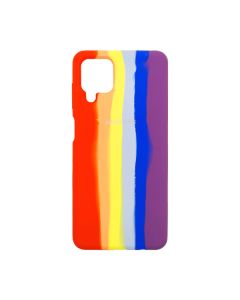 Чохол Silicone Cover Full Rainbow для Samsung A12-2021/A125 Red/Violet