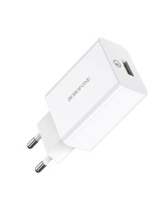 Мережевий зарядний пристрій BOROFONE BA21A Long journey single port QC3.0 charger White