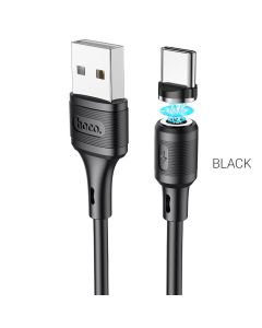 Кабель HOCO X52 USB to Type-C 3A, 1m, PVC, PVC connectors, magnetic, Black