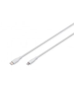 Кабель для зарядки USB, USB-C - Lightning 1 м, USB 2.0, 60W, силіконовий, білий AK-600110-010-W DIGITUS by ASSMANN