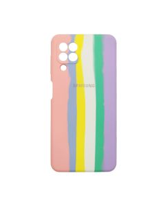Чехол Silicone Cover Full Rainbow для Samsung A22-2021/M22-2021 Pink/Lilac with Camera Lens