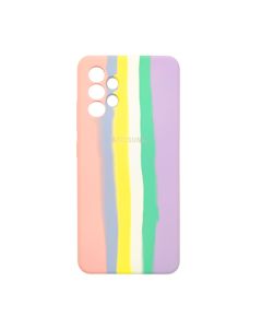 Чехол Silicone Cover Full Rainbow для Samsung A32-2021/A325 Pink/Lilac with Camera Lens