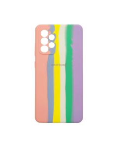 Чехол Silicone Cover Full Rainbow для Samsung A52-2021/A525 Pink/Lilac with Camera Lens