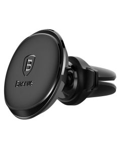 Тримач для мобiльного Baseus Magnetic Air Vent Car Mount Holder with cable clip Black