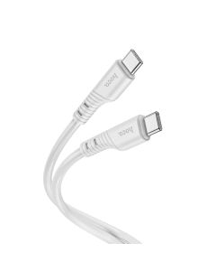 Кабель HOCO X97 Crystal color 60W silicone charging data cable Type-C to Type-C light gray