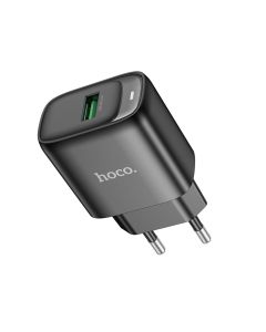 Мережевий зарядний пристрій HOCO C140A Smart single port QC3.0 charger(EU) Black