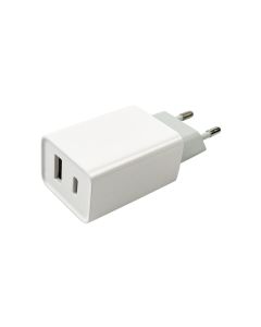 Мережевий зарядний пристрій Mibrand MI-206C Travel Charger USB-A + USB-C White