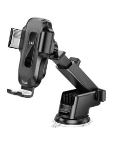 Автотримач для телефона з БЗП HOCO HW3 Wise automatic induction wireless fast charging car holder(center console) Black