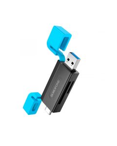 Картрідер BOROFONE DH9 Wisdom 2-in-1 USB/Type-C 3.0 card reader Black Blue