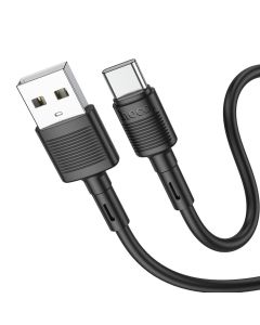 Кабель HOCO X83 USB to Type-C 3A, 1m, PVC, PVC connectors, Black