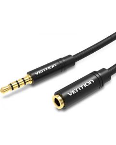 Аудіокабель подовжувач Vention Cotton Braided 3.5mm Audio Extension Cable 0.5M Black Metal Type