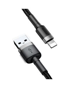 Кабель Baseus Cafule Cable USB Lightning 2.4A 1m Black/Grey (CALKLF-BG1)