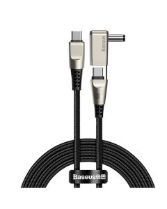 Кабель Baseus Flash Series One-for-Two with Round Head Type-C to C+DC 100W 2m Black