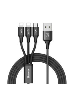 Кабель Baseus USB Cable to 2 x Lightning/microUSB Rapid 1.2m Black (CAMLL-SU01)