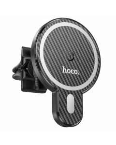 Автотримач для телефона з БЗП HOCO CA85 Ultra-fast magnetic wireless charging car holder Black