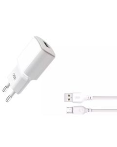 МЗП XO L73 1USB 2.4A + Micro USB Cable White