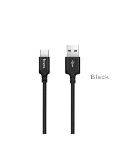 Кабель HOCO X14 USB to Type-C 3A, 1m, nylon, aluminum connectors, Black