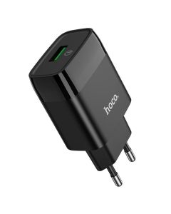Мережевий зарядний пристрій HOCO C72Q Glorious single port QC3.0 charger 18W Black