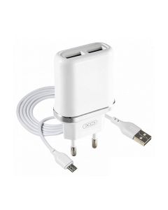 СЗУ XO L52 2USB 2.1A + Micro USB Cable White